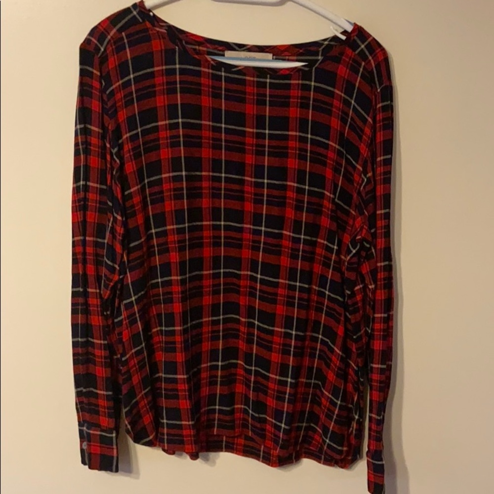 Loft Plaid Blouse